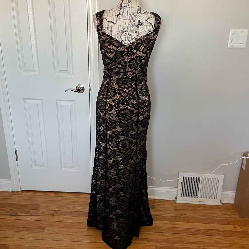 NWOT B. Smart y2k Vintage Lace Mermaid Keyhole Floral Bodice goth Feminine Prom